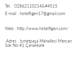 Figen Hotel iletiim bilgileri
